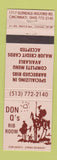 Matchbook Cover - Don Q's Rib Room Cincinnati OH