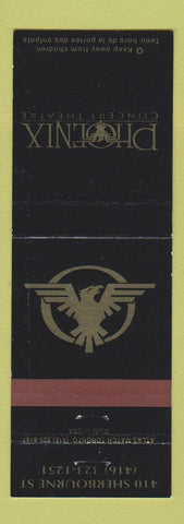 Matchbook Cover - Phoenix Concert Theatre Toronto ON