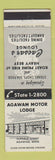 Matchbook Cover - Agawam Motor Lodge Agawam MA Caesar's Lounge