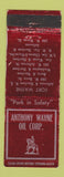 Matchbook Cover - Anthony Wayne Oil Corp Fort Wayne IN WEAR