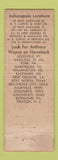 Matchbook Cover - Anthony Wayne Oil Corp Fort Wayne IN WEAR