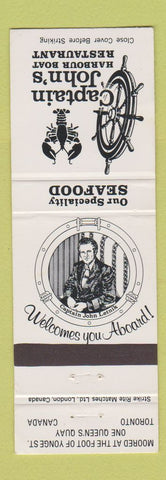 Matchbook Cover - Captain John's Harbour Boat Restaurant Toronto ON