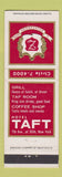 Matchbook Cover - Hotel Taft New York City