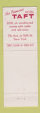 Matchbook Cover - Hotel Taft New York City