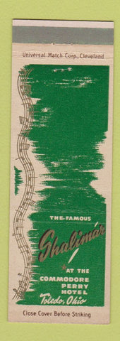 Matchbook Cover - Shalimar Commodore Perry Hotel Toledo OH