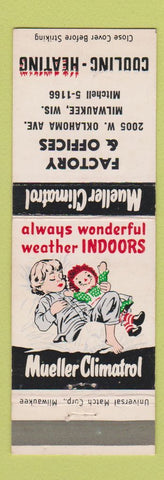 Matchbook Cover - Mueller Climatrol Controls Cooling Heating Milwaukee WI