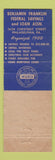 Matchbook Cover - Ben Franklin Federal Savings Philadelphia PA