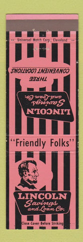 Matchbook Cover - Lincoln Savings and Loan Cleveland OH #1