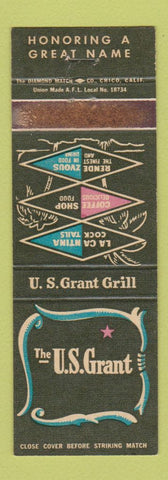 Matchbook Cover - US Grant Hotel San Diego CA WEAR