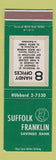 Matchbook Cover - Suffolk Franklin Savings Bank Boston MA