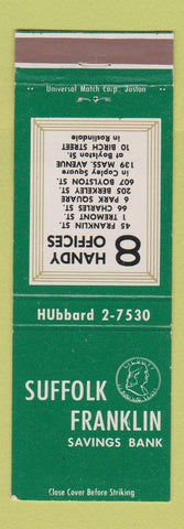 Matchbook Cover - Suffolk Franklin Savings Bank Boston MA