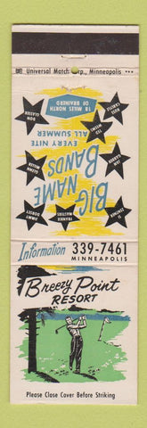 Matchbook Cover - Breezy Point Resort Brainerd MN Ted Weems Jan Garber