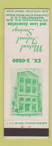 Matchbook Cover - Mutual Federal Savings Washington DC