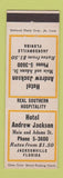 Matchbook Cover - Hotel Andrew Jackson Jacksonville FL