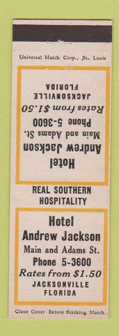 Matchbook Cover - Hotel Andrew Jackson Jacksonville FL