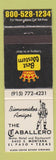 Matchbook Cover - Caballero Motor Hotel El Paso TX Best Western