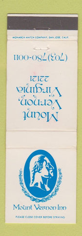 Matchbook Cover - Mount Vernon Inn VA