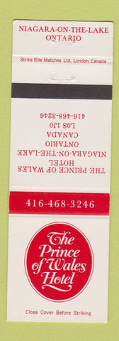 Matchbook Cover - Prince of Wales Hotel Niagara on the Lake ON