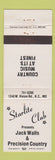 Matchbook Cover - Starlite Club Kansas City MO Jack Walls Precision Country WEAR