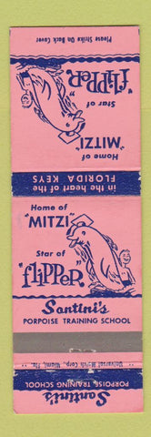 Matchbook Cover - Santini's Dolphin Training Marathon FL Mitzi Flipper TV
