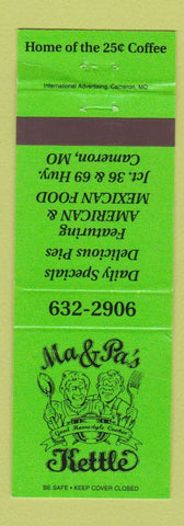 Matchbook Cover - Ma & Pa's Kettle Cameron MO restaurant