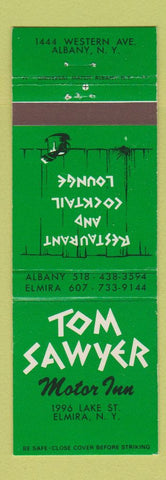 Matchbook Cover - Tom Sawyer Motor Inn Albany Elmira NY