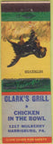 Matchbook Cover - Clark's Grill Harrisburg PA girlie back
