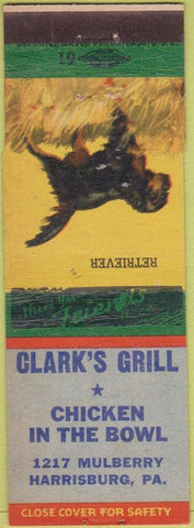 Matchbook Cover - Clark's Grill Harrisburg PA girlie back