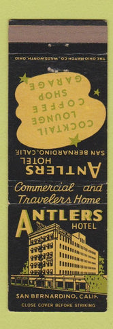 Matchbook Cover - Antlers Hotel San Bernardino CA