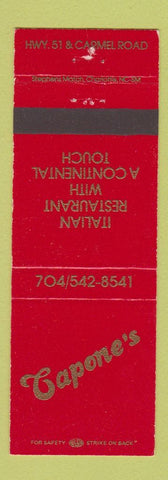Matchbook Cover - Capone's Italian Restaurant