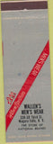 Matchbook Cover - Wilson men's wear Niagara Falls NY