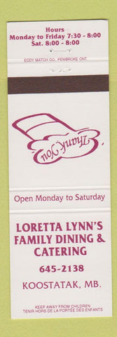 Matchbook Cover - Loretta Lynn's Family Dining Catering Koostatak MB