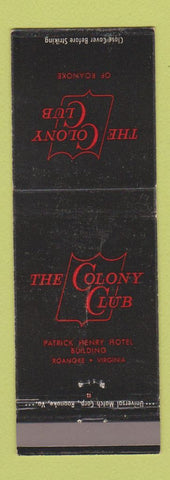 Matchbook Cover - The Colony Club Ronaoke VA