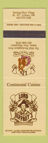 Matchbook Cover - Lord Jeffrey's Salem NH Amherst