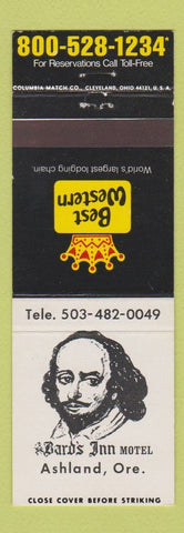 Matchbook Cover - Best Western Bard's Inn Motel Ashland OR