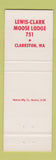 Matchbook Cover - Lewis Clark Moose Lodge Clarkston WA Christmas