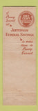 Matchbook Cover - Jefferson Federal Savings Washington DC