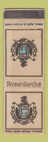 Matchbook Cover - Detroit Golf Club MI WEAR