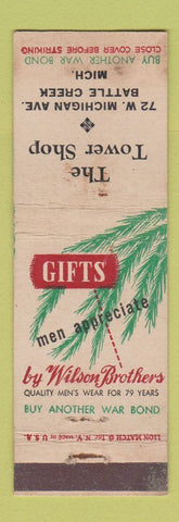 Matchbook Cover - Tower Shop Wilson Brothers Clothes Battle Creek MI WEAR