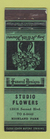Matchbook Cover - Studio Flowers Highland Park IL? WEAR