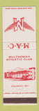Matchbook Cover - Multnomah Athletic Club Portland OR