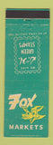 Matchbook Cover - Fox Markets Grocery S&H Green Stamps