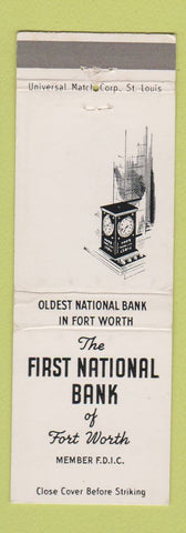 Matchbook Cover - First National Bank Fort Worth TX