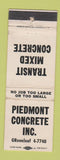 Matchbook Cover - Piedmont Concrete WEAR