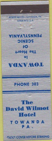 Matchbook Cover - Davis Wilmot Hotel Towanda PA