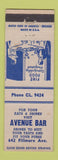 Matchbook Cover - Avenue Bar