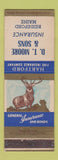 Matchbook Cover - Hartford Insurance DT Moore Biddeford ME