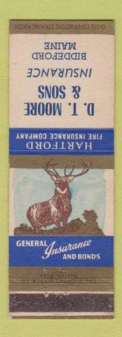 Matchbook Cover - Hartford Insurance DT Moore Biddeford ME