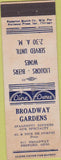 Matchbook Cover - Broadway Gardens Bedford OH