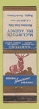 Matchbook Cover - Hartford Insurance McClintock Rugby ND WEAR